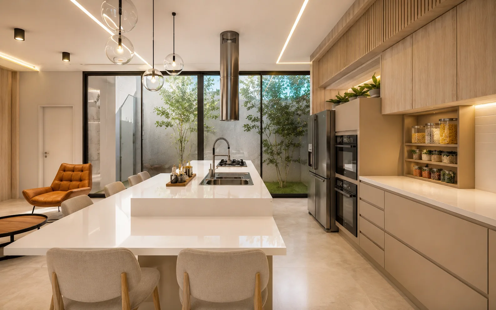 Cozinha Gourmet com Vista para o Jardim